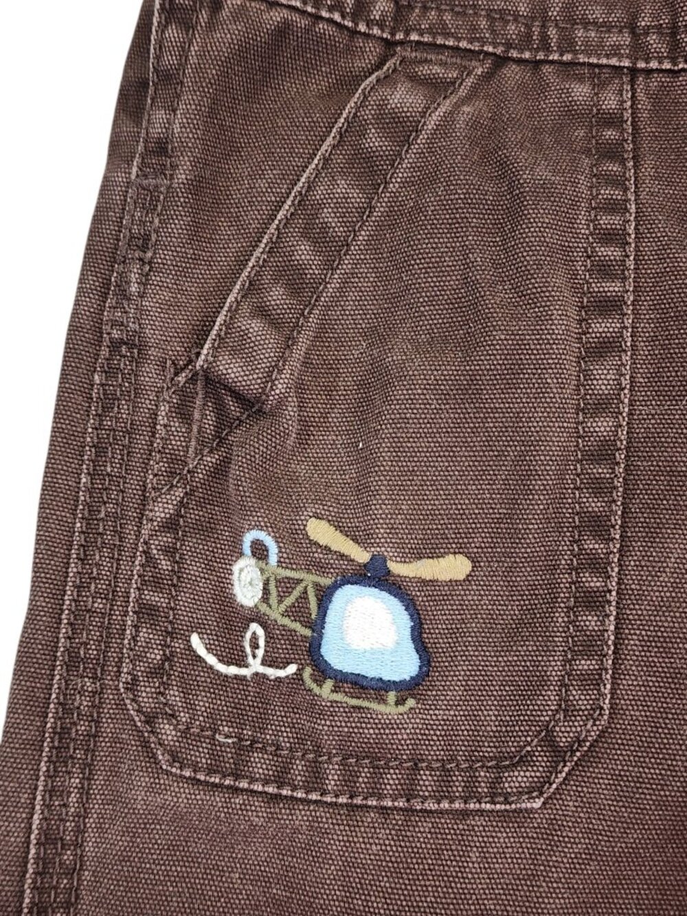 OshKosh Bgosh Vestbak Boys Overall Bibs 12 Months Brown Vintage - Picture 3 of 9